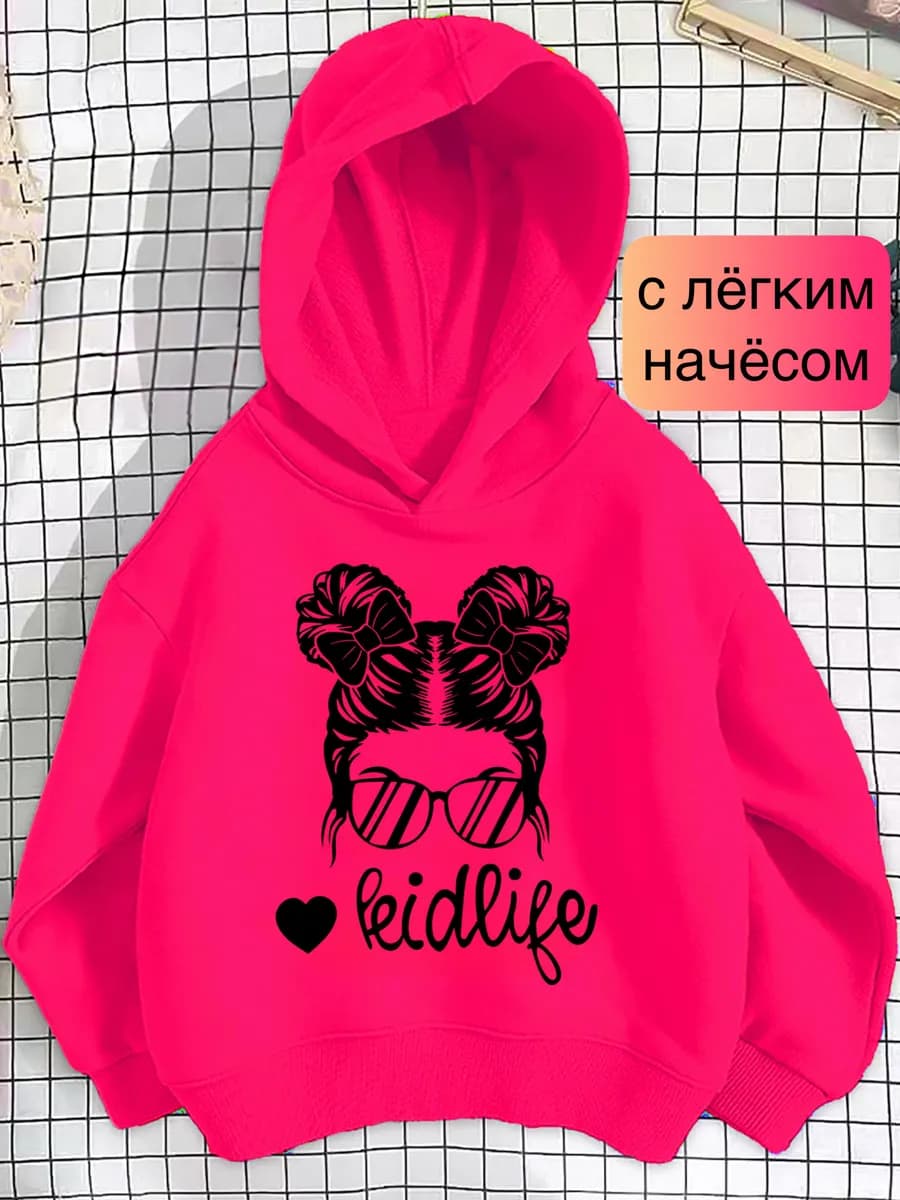 Толстовка для девочки с капюшоном - фото 1