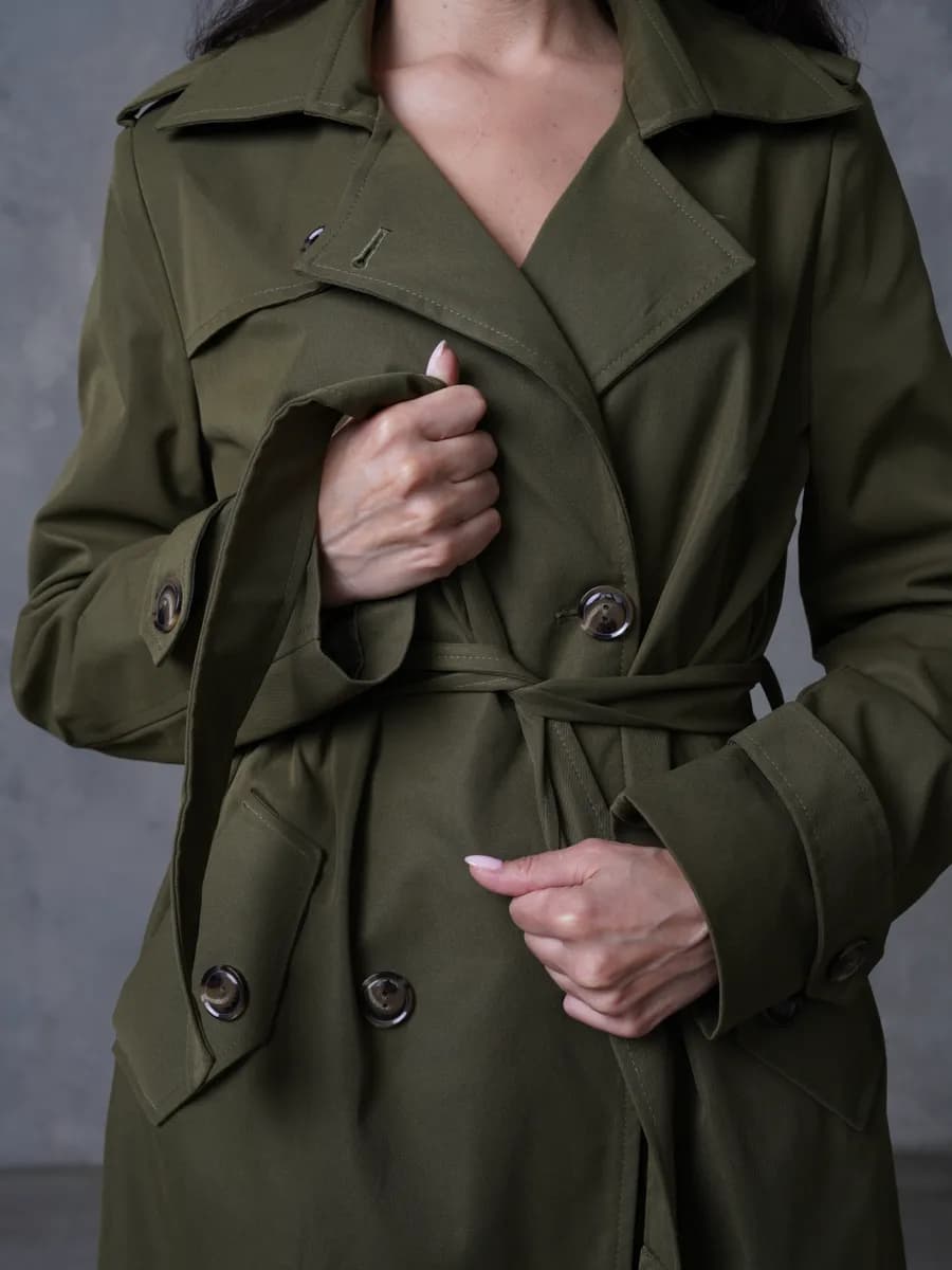 Длинный плащ тренч демисезонный