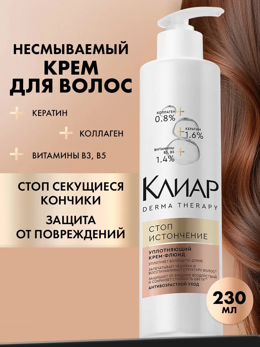 Крем для волос для восстановления и уплотнения несмываемый