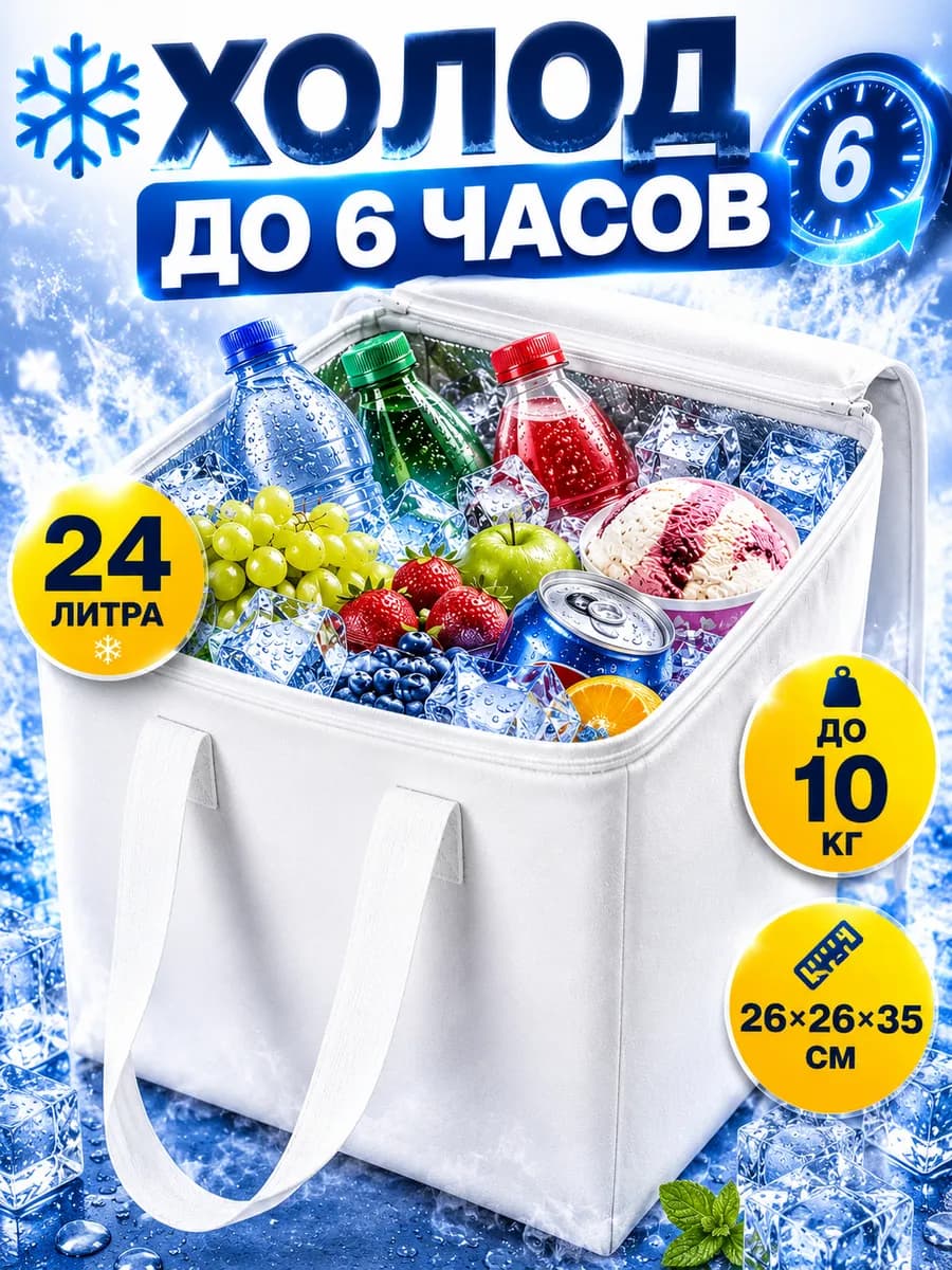 Термопакет термосумка 24л для еды, напитков, доставки