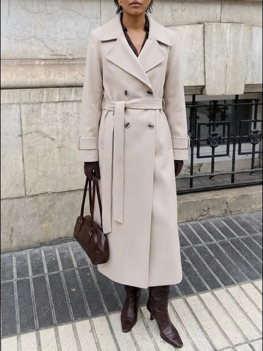 Длинное демисезонное Пальто веснаосень