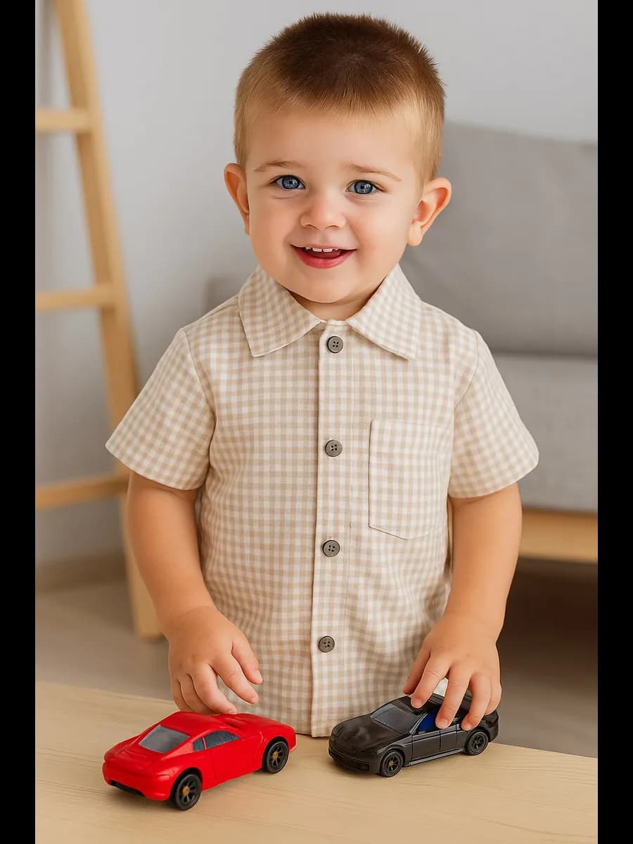 Рубашка детская в клетку