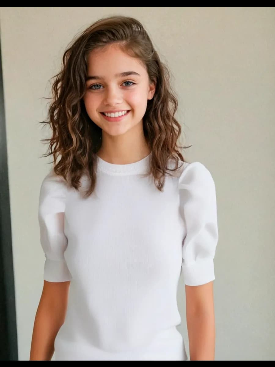 Блузка новогодняя праздничная с короткими рукавами из шифона - фото 1