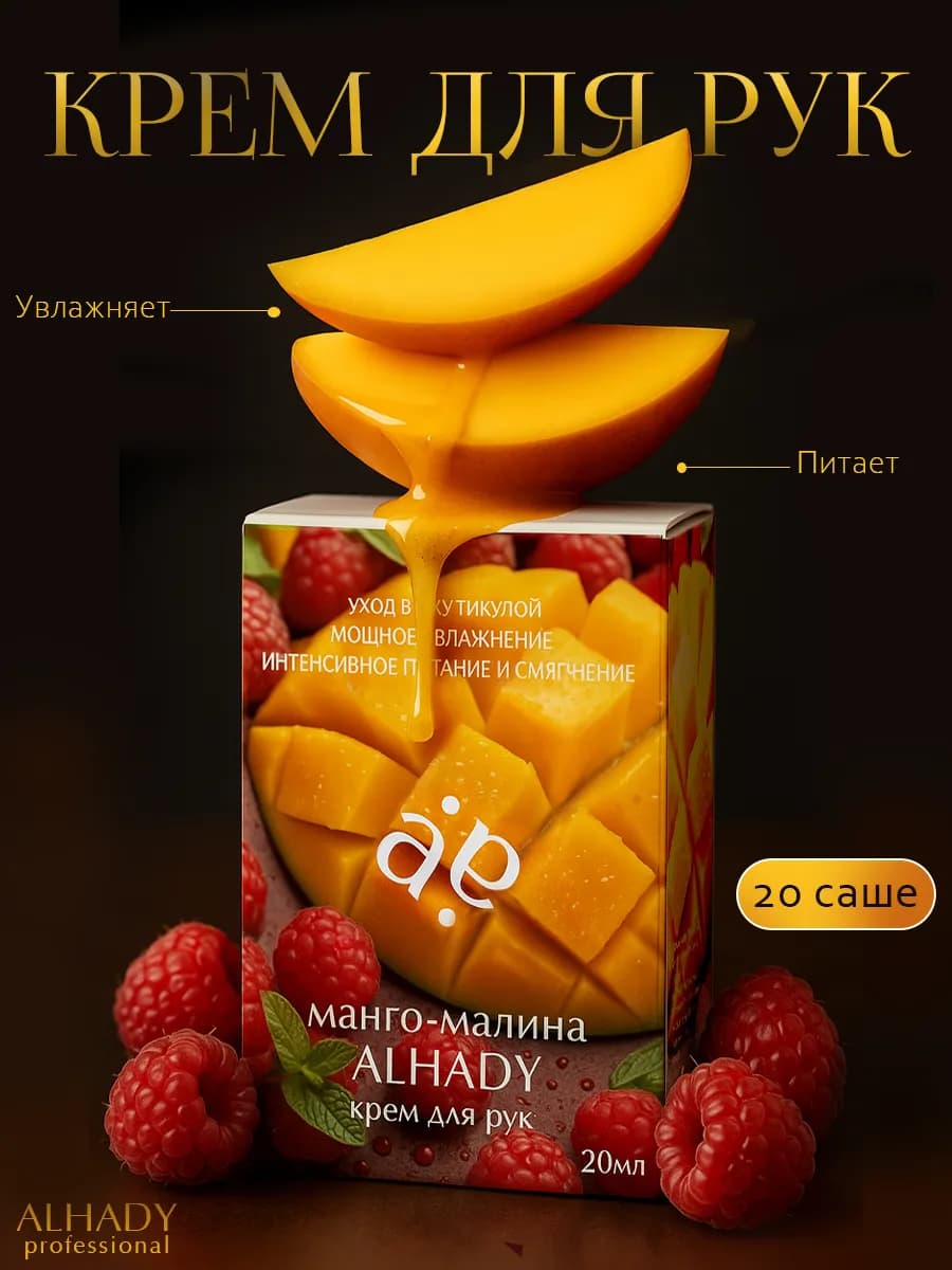 Крем для рук в саше манго-малина, 20 штук