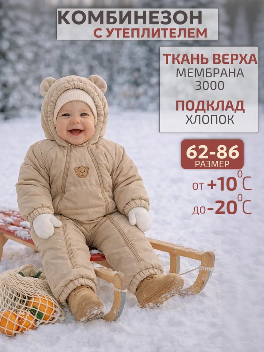 Комбинезон зимний для новорожденных