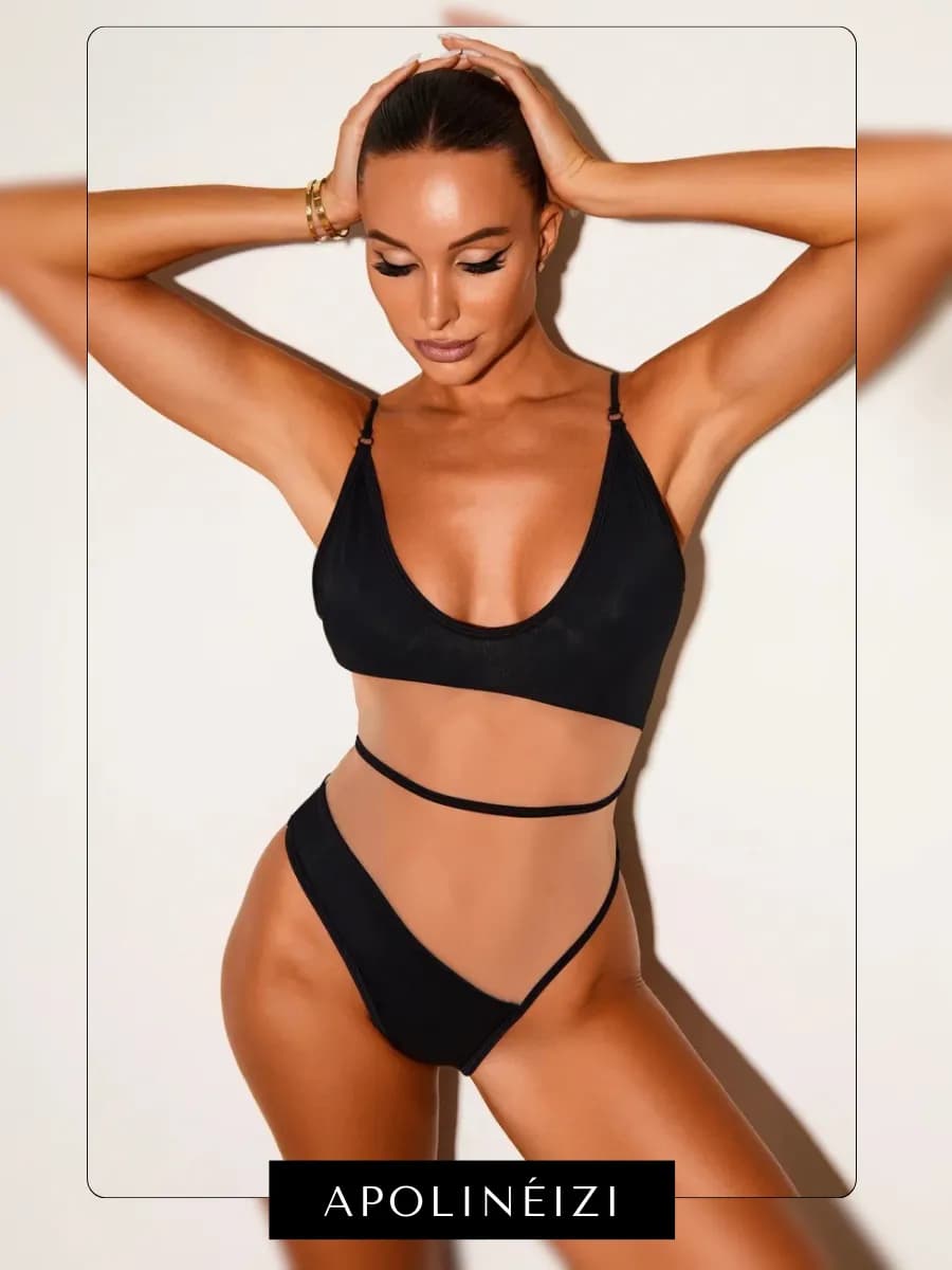 Купальник слитный с сеткой