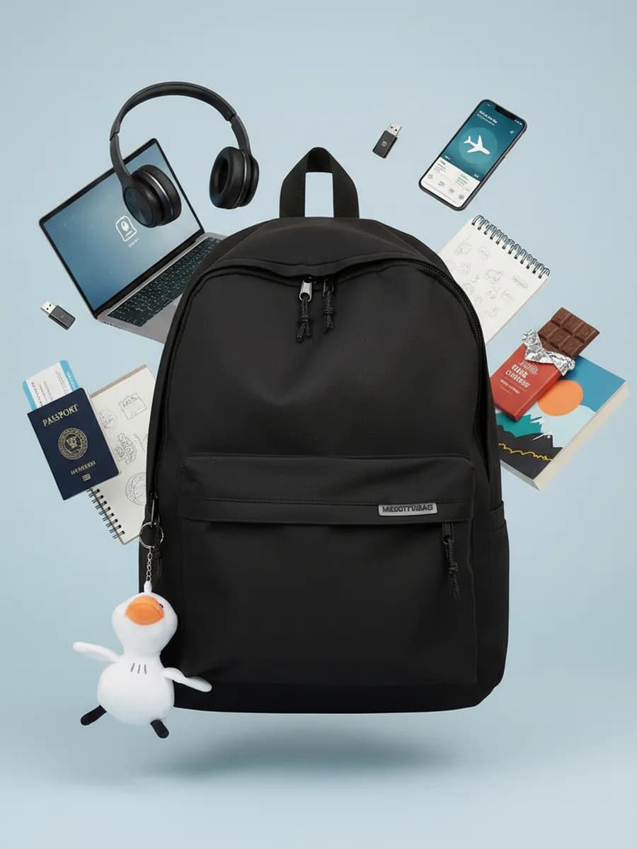 Рюкзак классический черный базовый городской