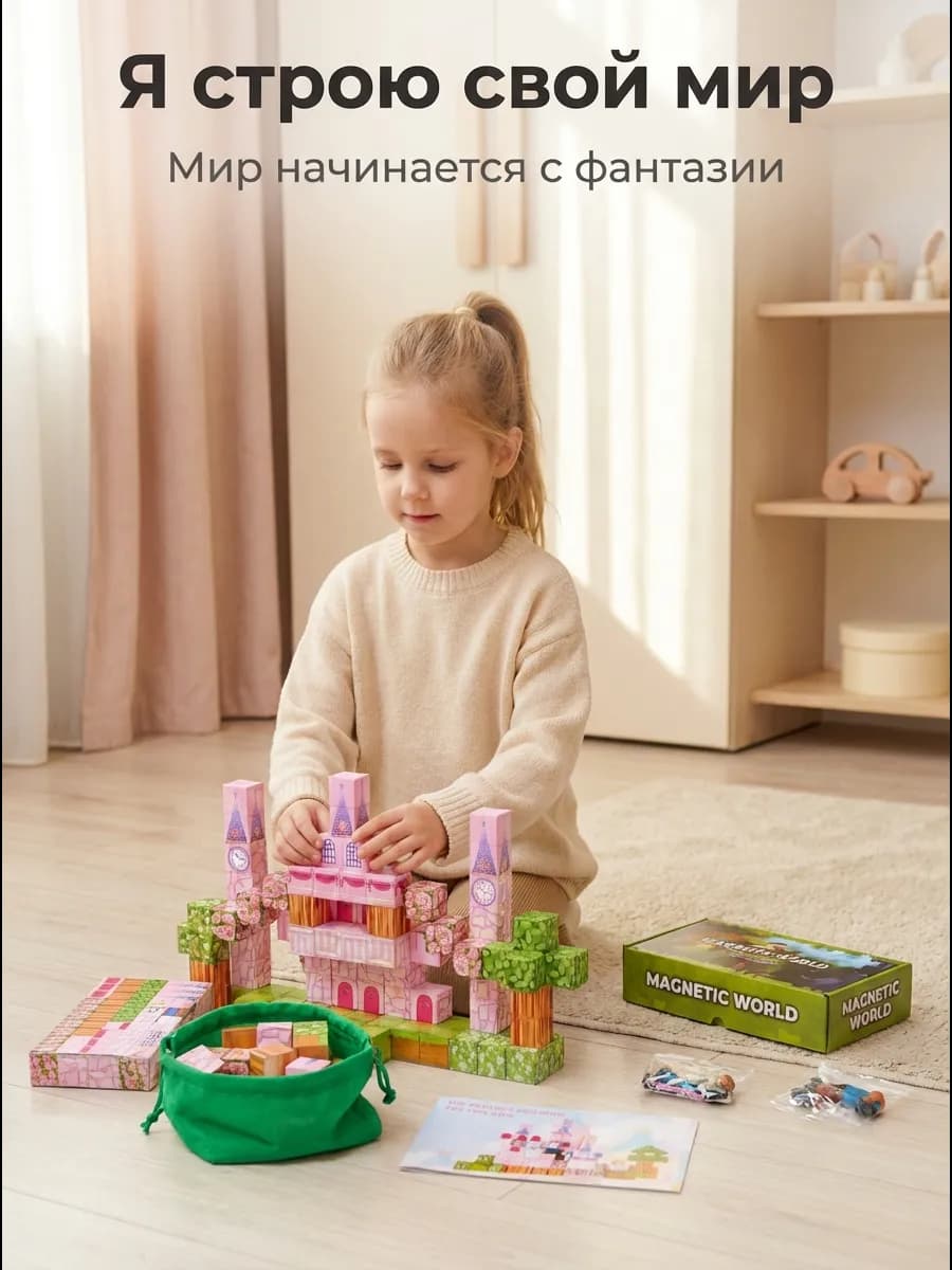 Магнитный конструктор minecraft кубики для девочек