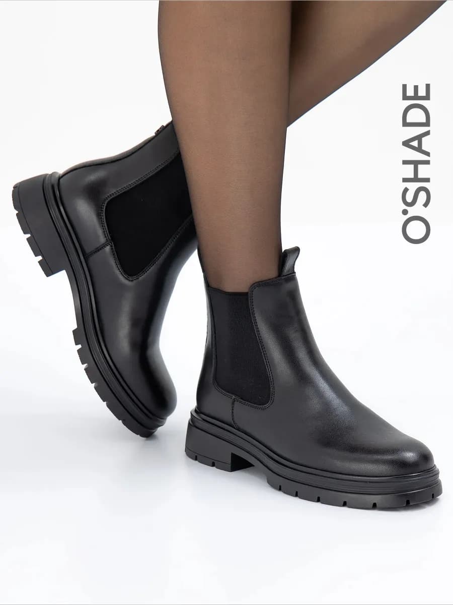 Ботинки челси женские демисезонные черные