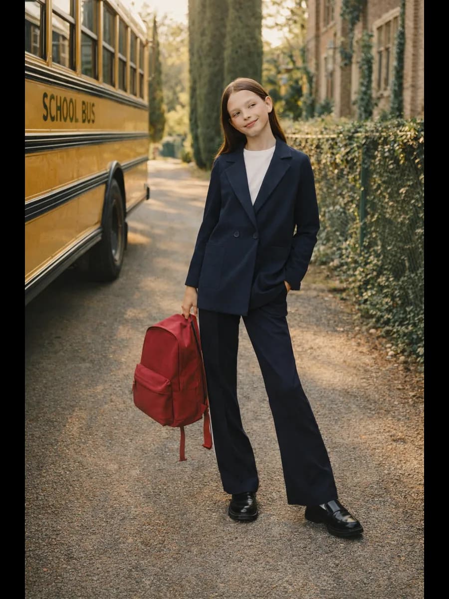 Жакет детский в школу трикотажный на пуговице