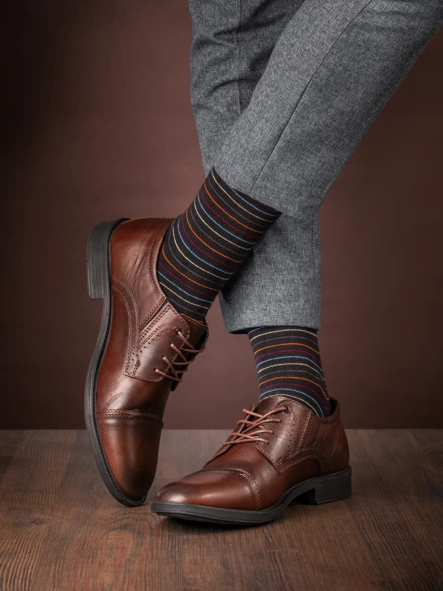 Носки высокие полосатые - набор 3 пары