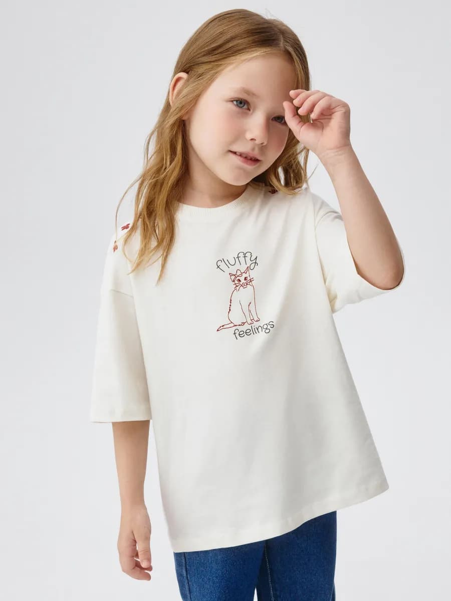 Футболка оверсайз хлопковая с принтом