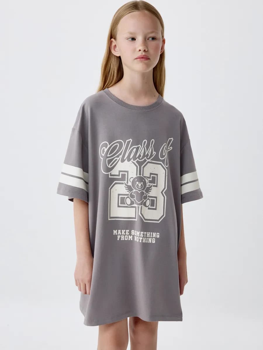 Ночная сорочка футболка трикотажная с принтом