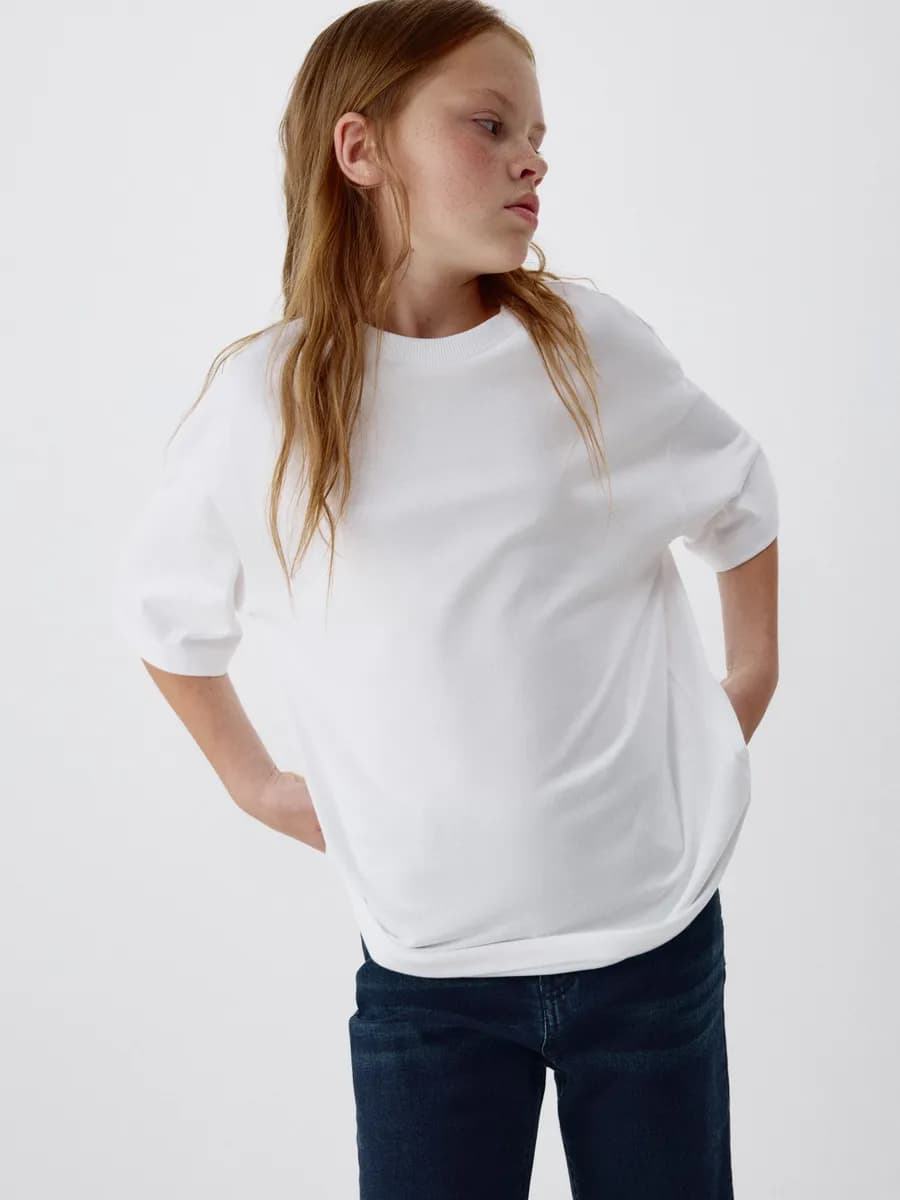 Футболка базовая однотонная спортивная для школы - фото 1