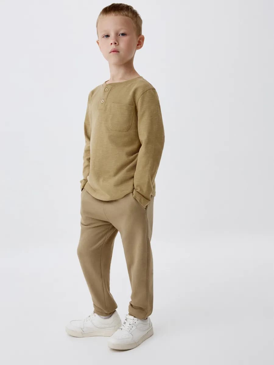 Брюки джоггеры на резинке трикотажные базовые