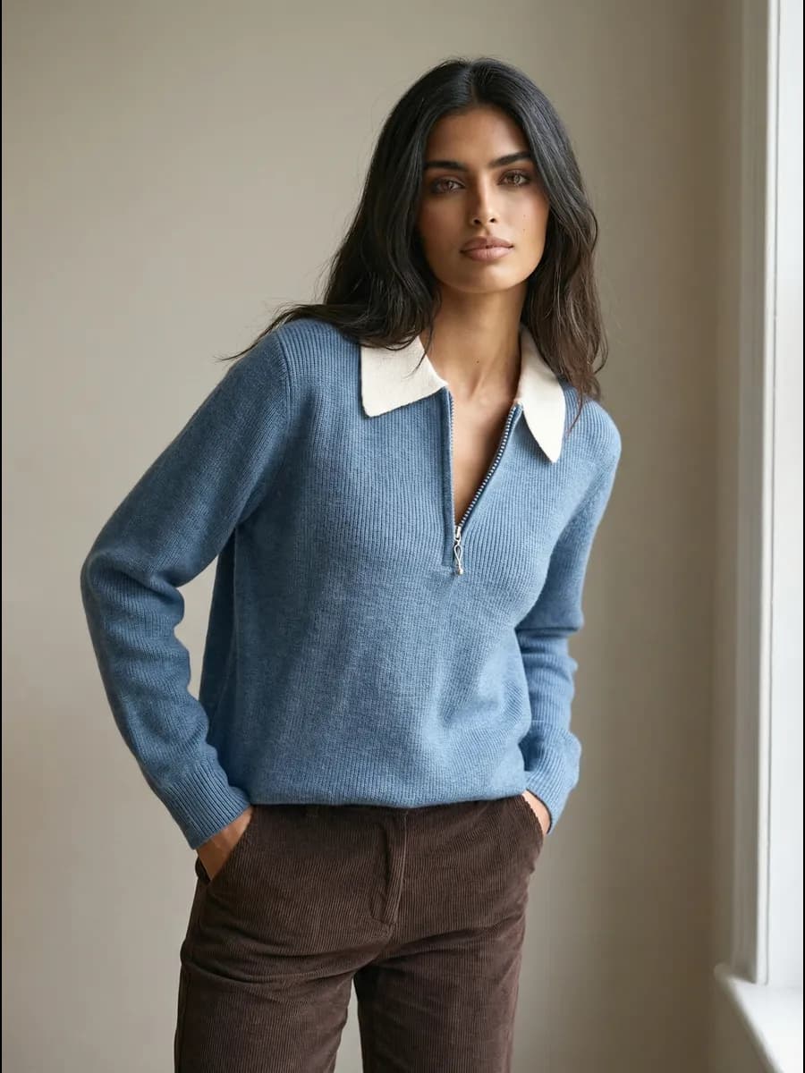 Джемпер трикотажный с воротником