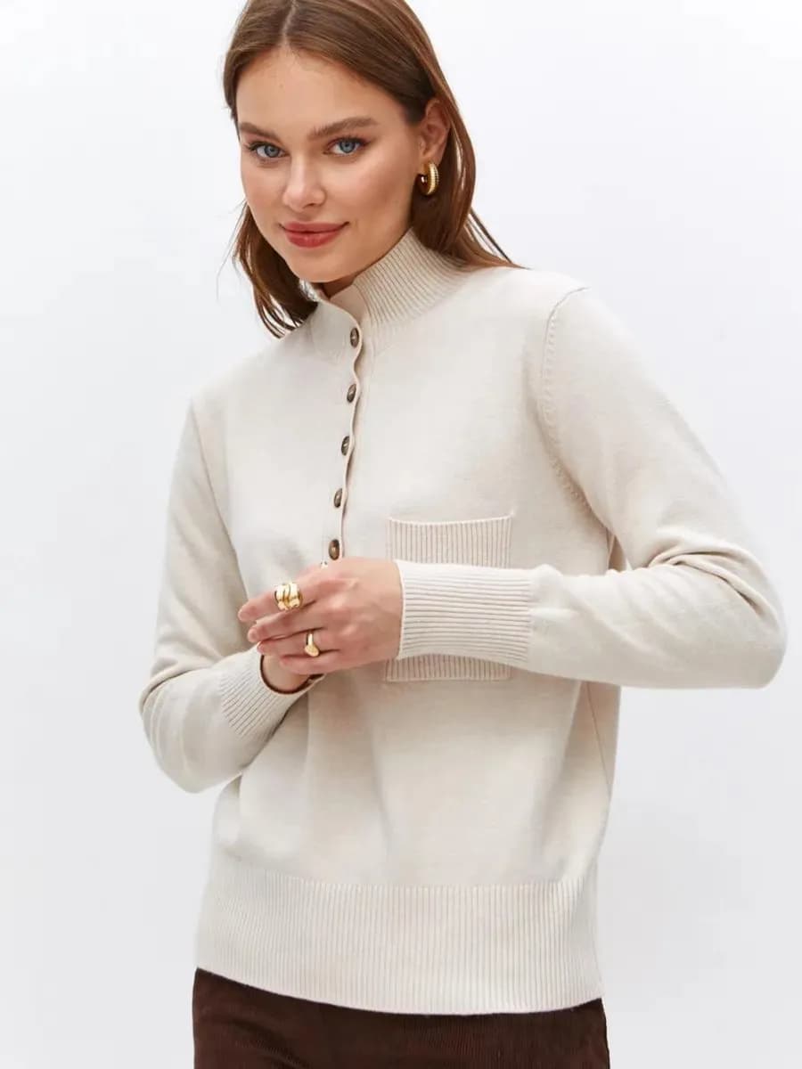 Джемпер трикотажный с горлом - фото 1