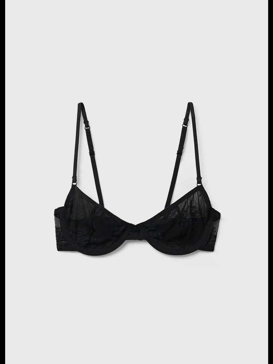 Бюстгальтер из кружевной сетки на косточках