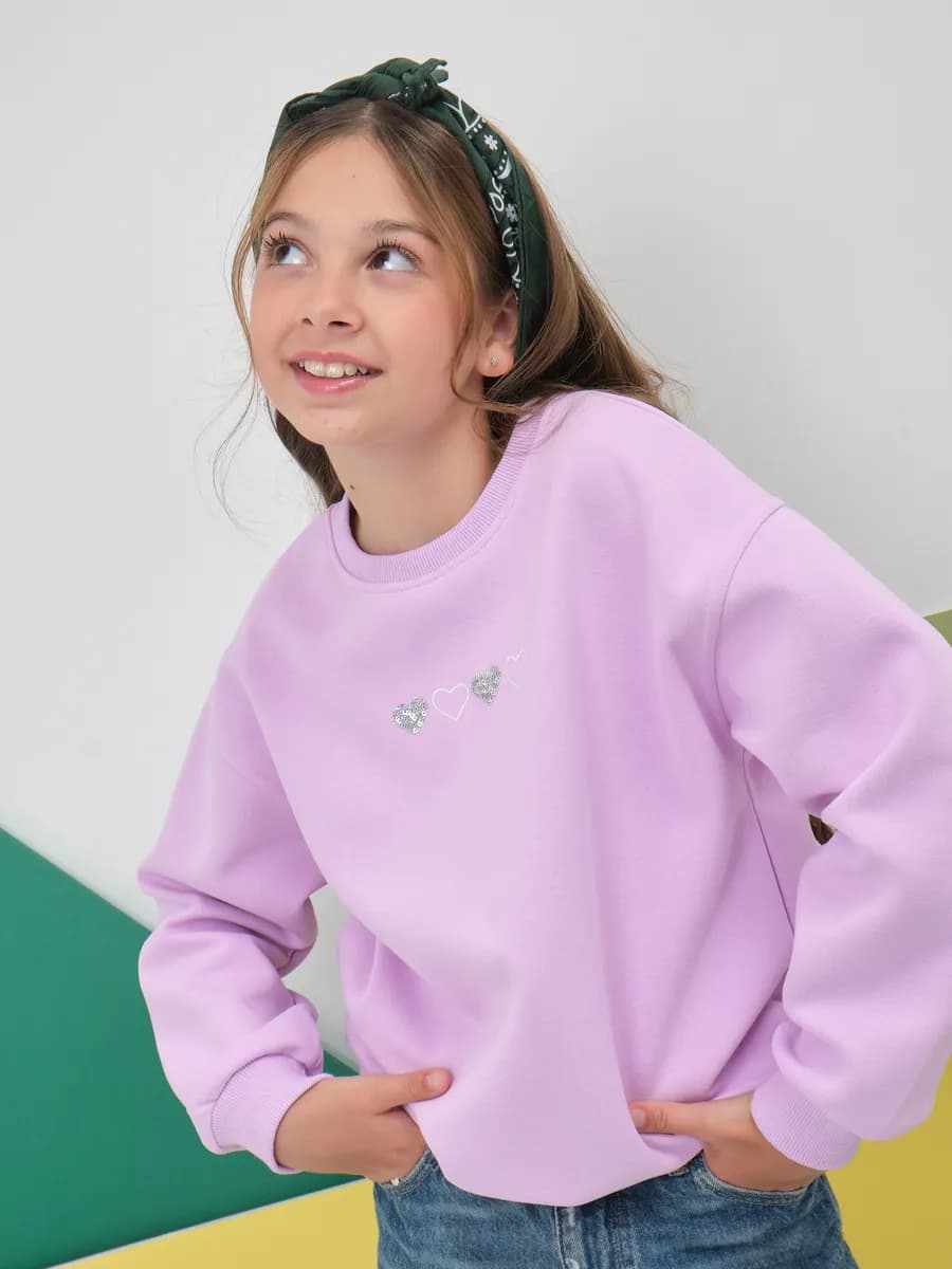 Свитшот детский без начеса с длинным рукавом