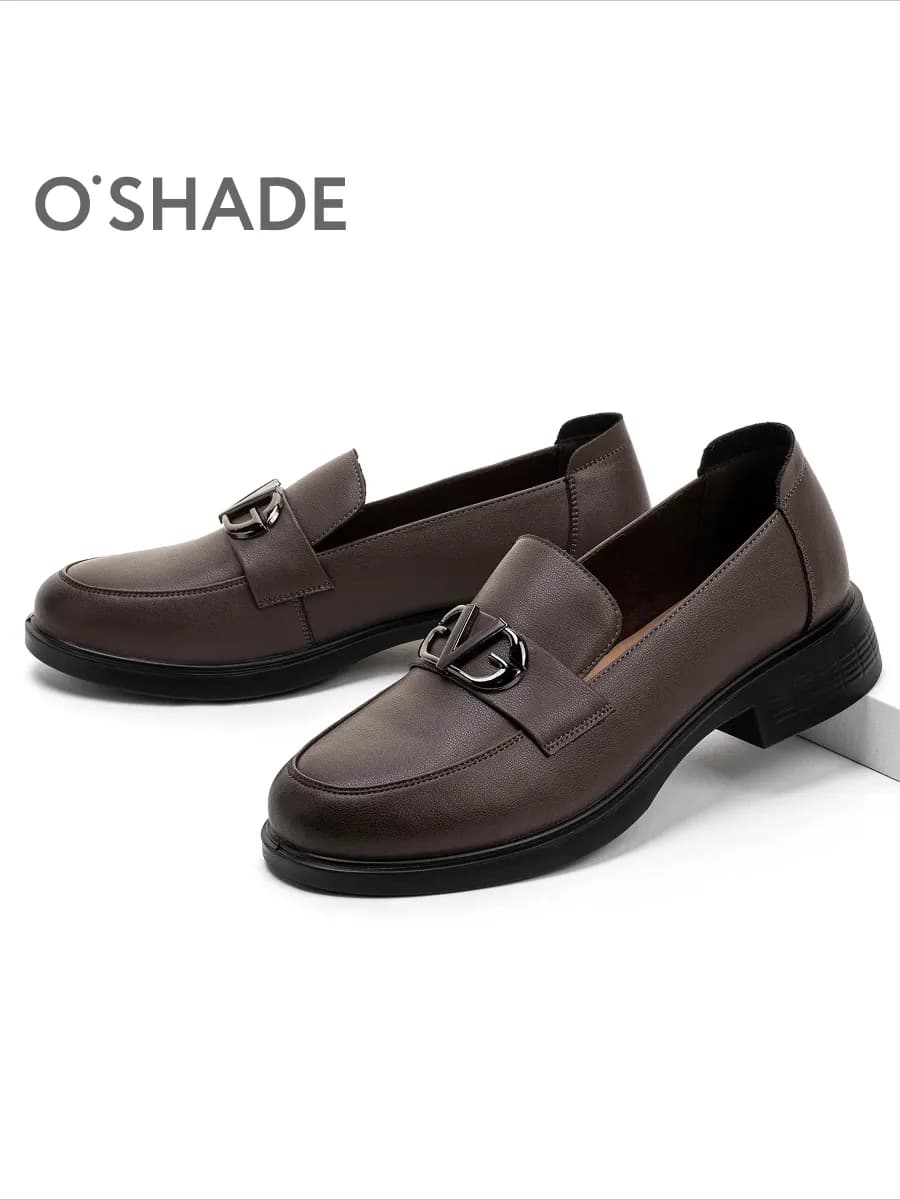 Лоферы коричневые женские