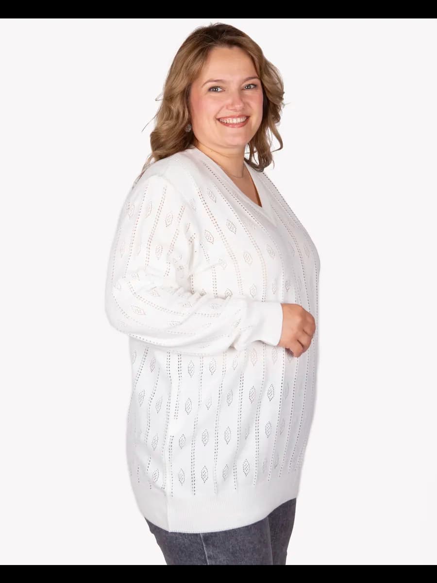 Джемпер пуловер вязаный больших размеров