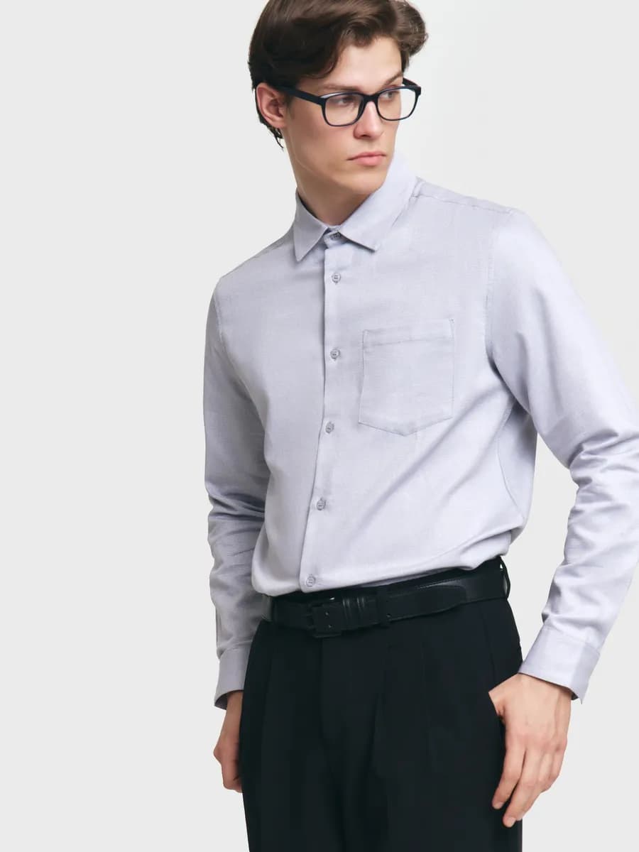 Мужская рубашка из хлопка длинный рукав