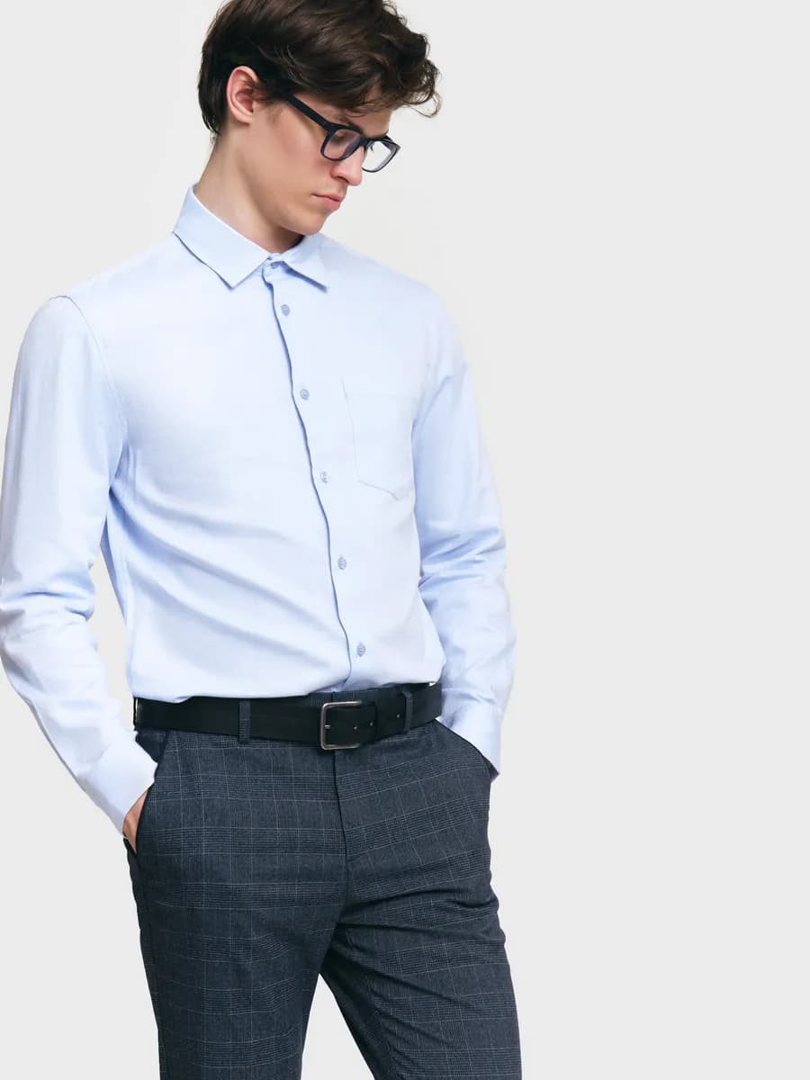 Мужская рубашка из хлопка длинный рукав