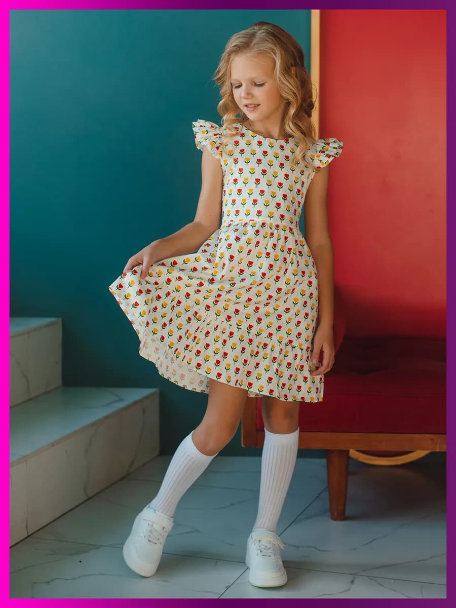 Платье с коротким рукавом летнее