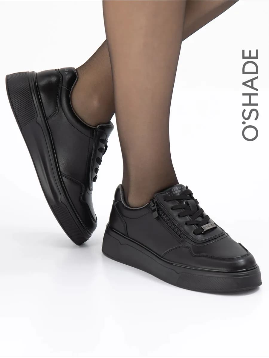 Кеды женские черные натуральная кожа - фото 1