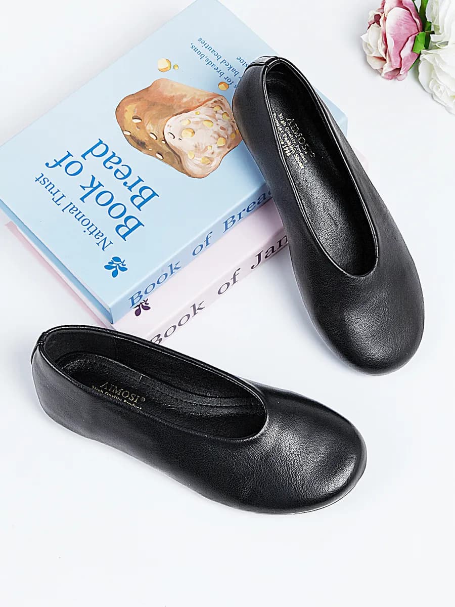 Женские весенние балетки с круглым носком