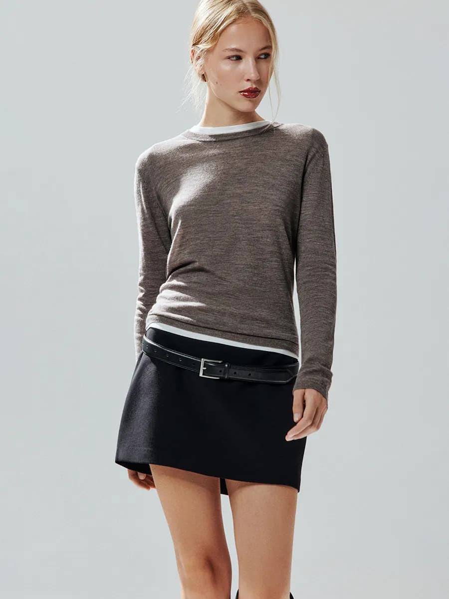 Джемпер тонкий базовый из шерсти мериноса