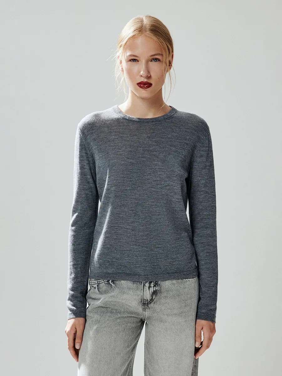 Джемпер тонкий базовый из шерсти мериноса