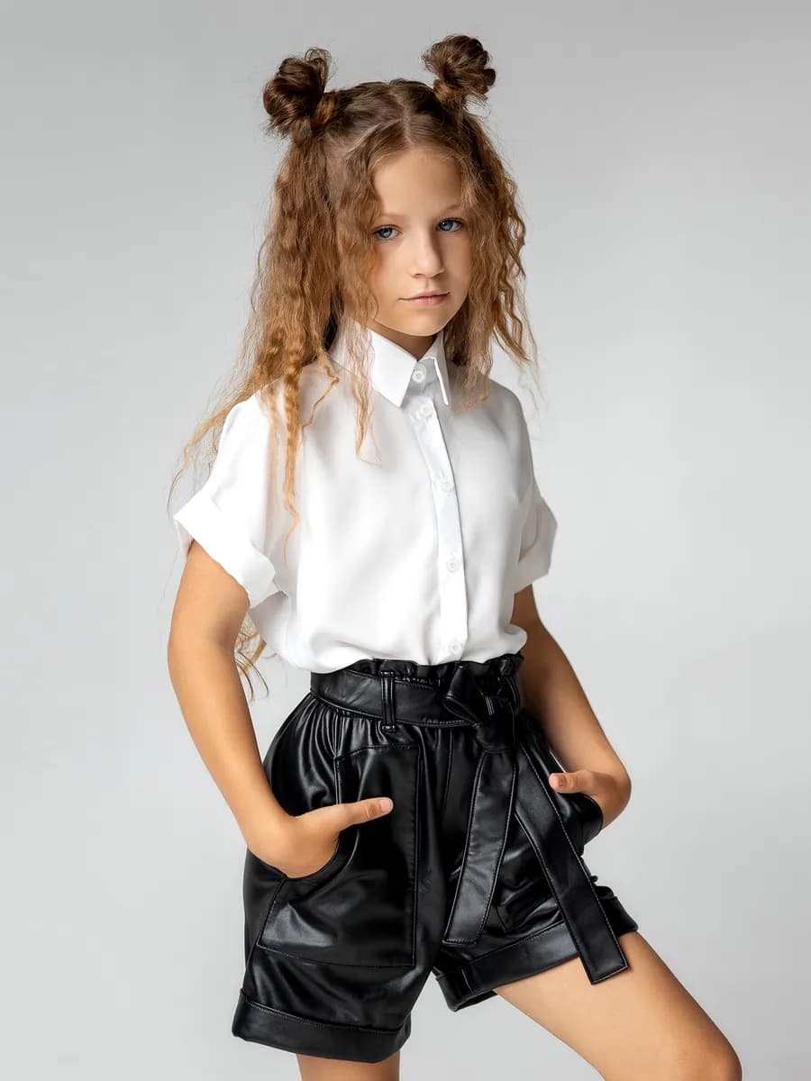 Блузка школьная с коротким рукавом