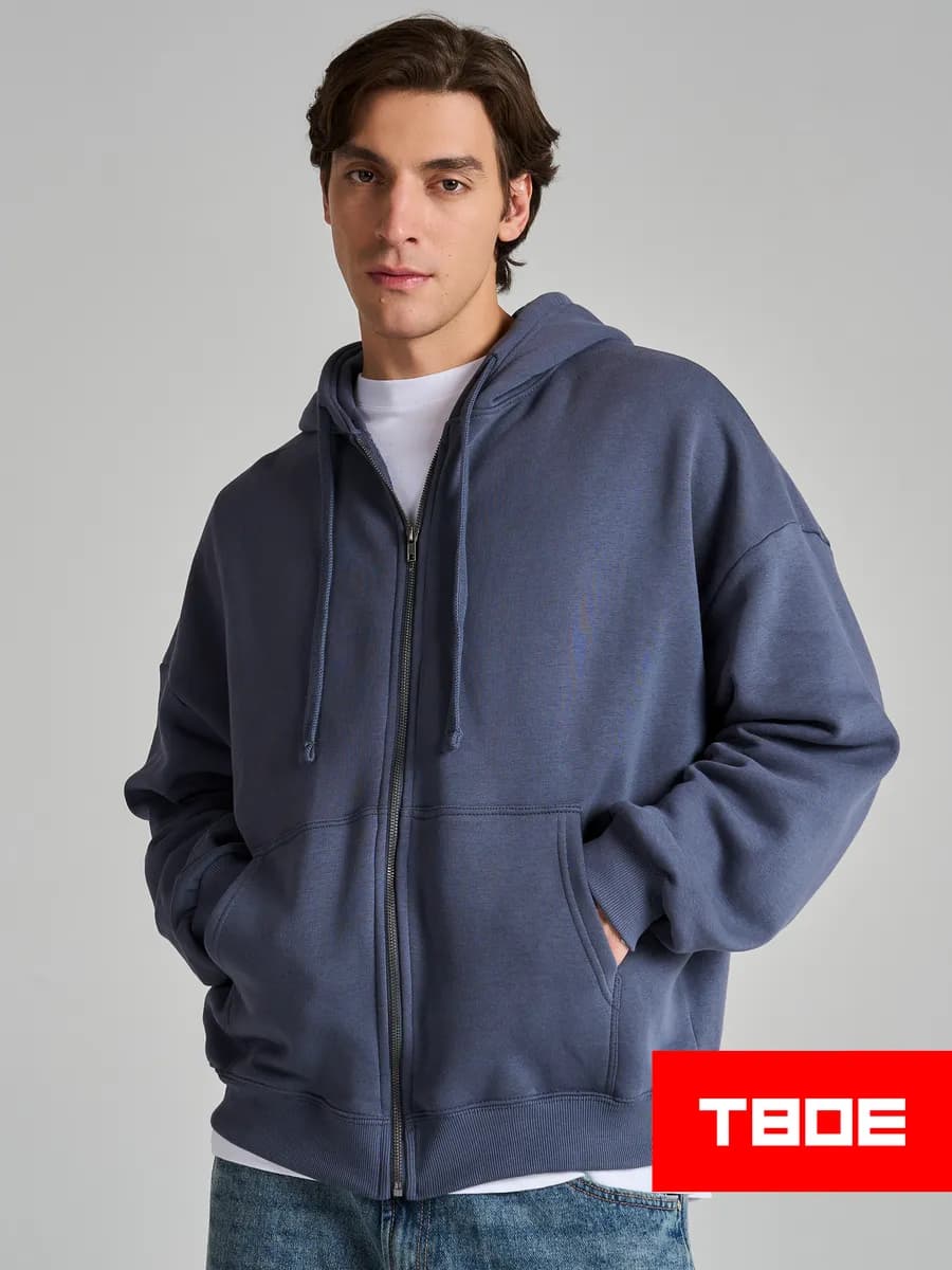 Зип худи оверсайз с начесом на молнии