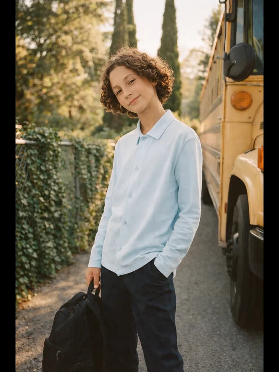 Рубашка детская классическая с длинным рукавом хлопок