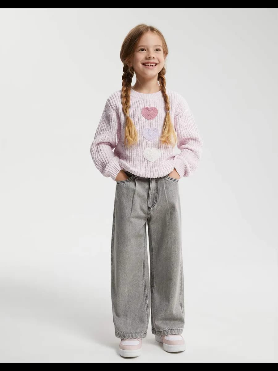 Серые джинсы Long leg с защипами - фото 1