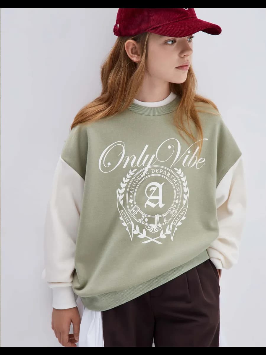 Свитшот oversize с принтом и начёсом