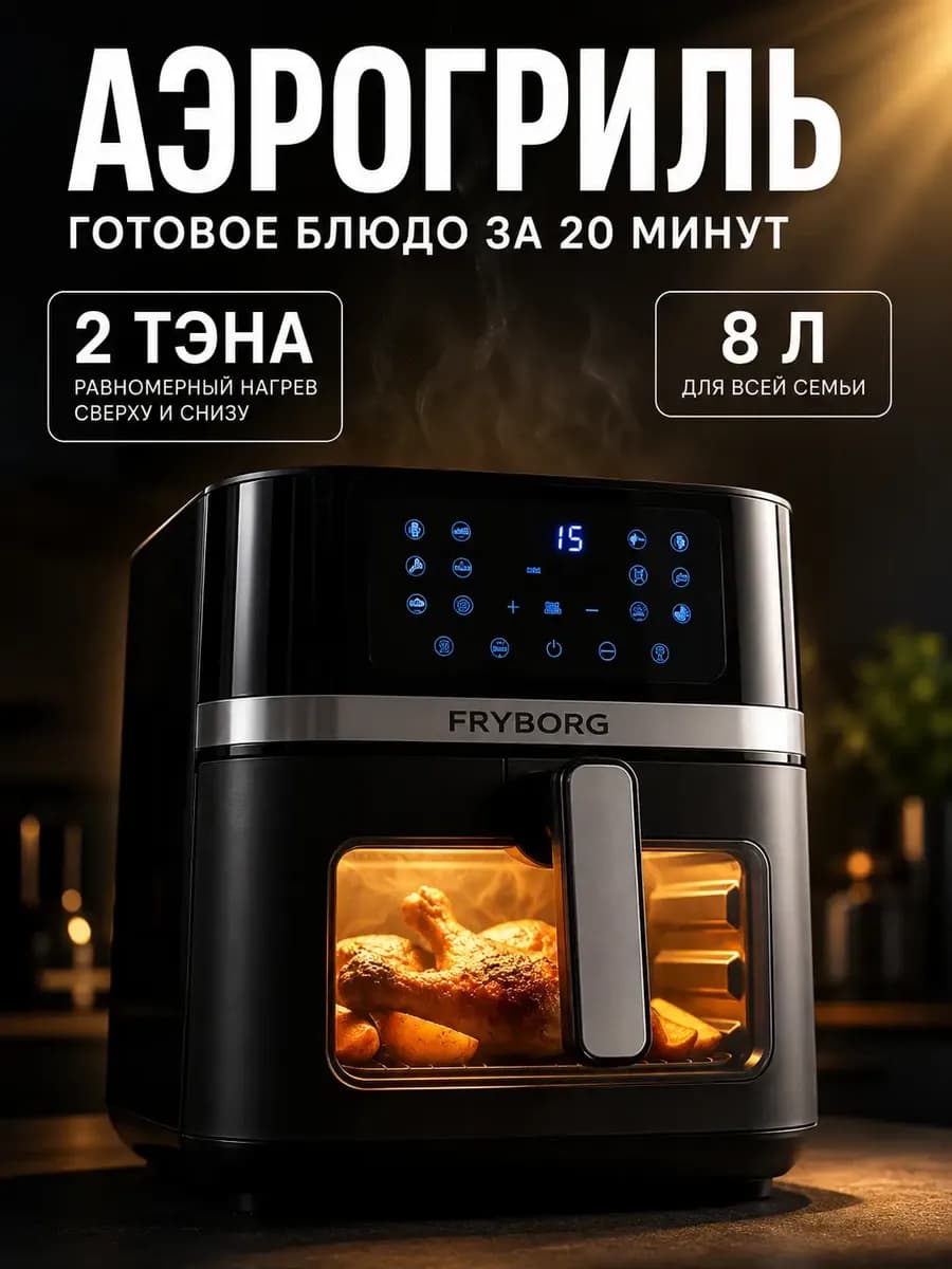 Аэрогриль электрический 2 ТЭНА 8 л