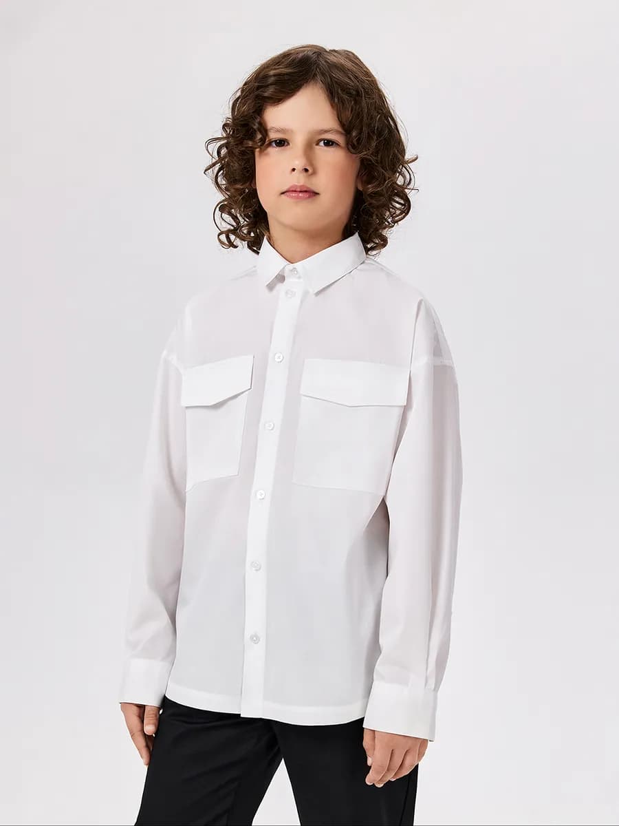 Рубашка школьная классическая оверсайз