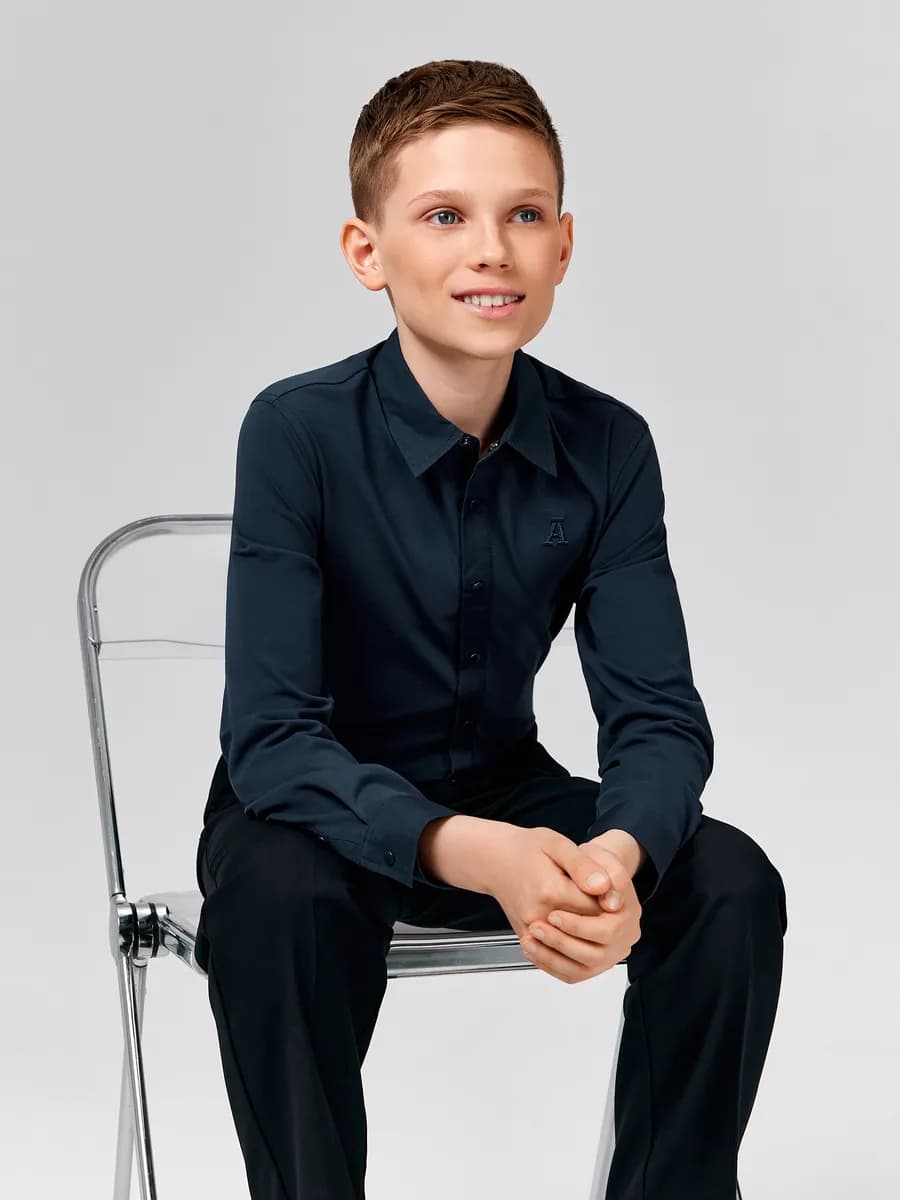 Рубашка школьная на кнопках