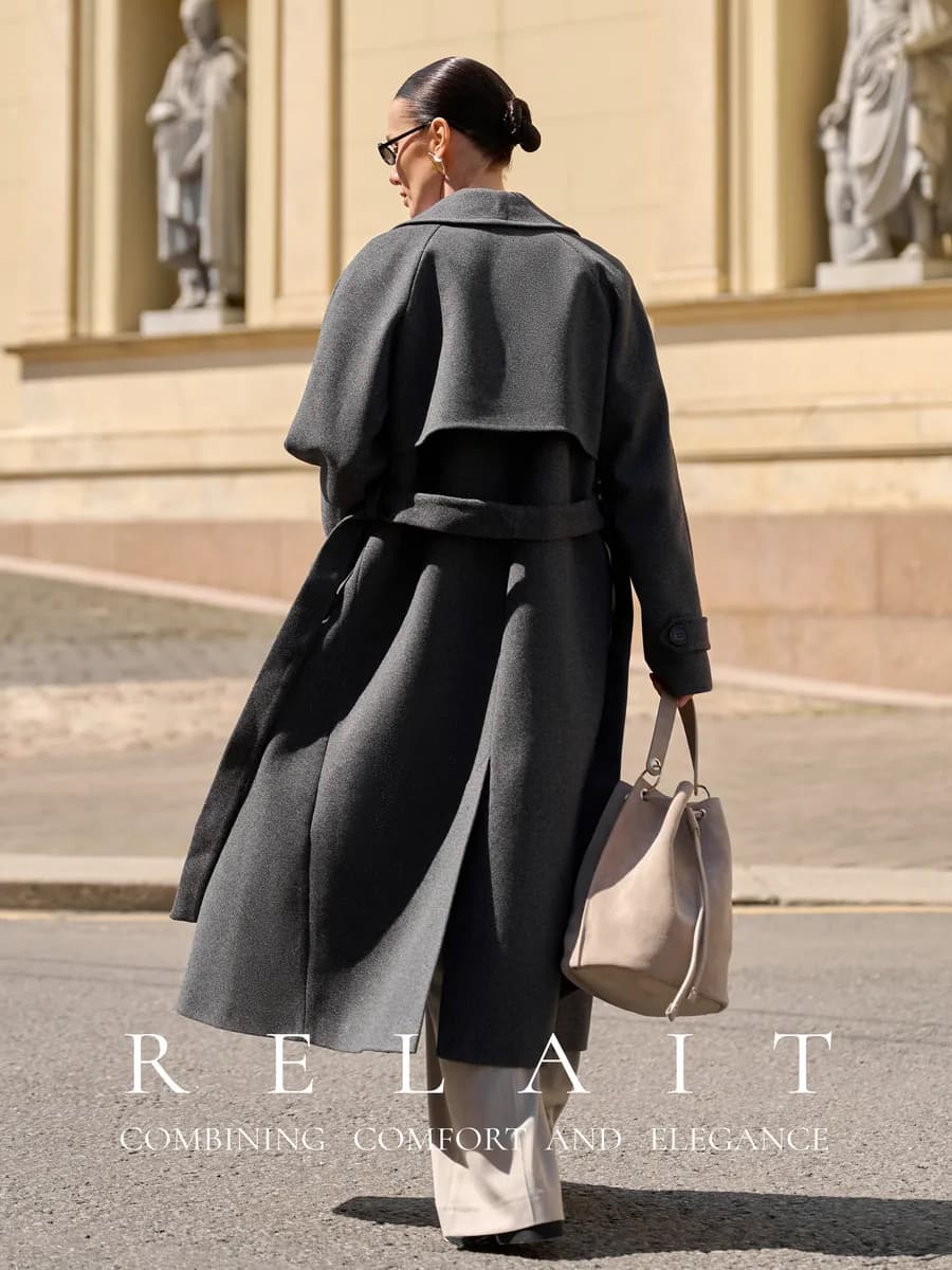 Пальто длинное демисезонное с кокеткой - фото 1