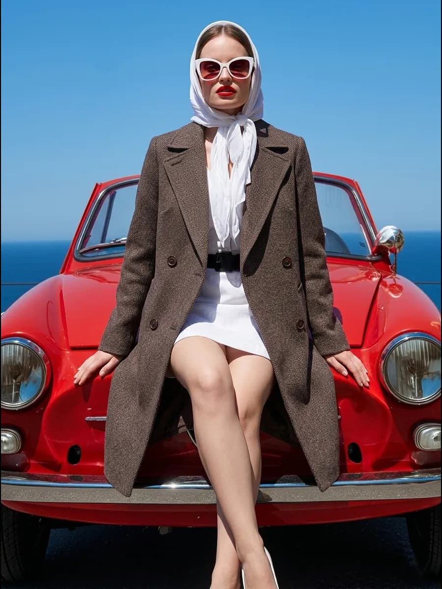 Пальто демисезонное до колен - фото 1