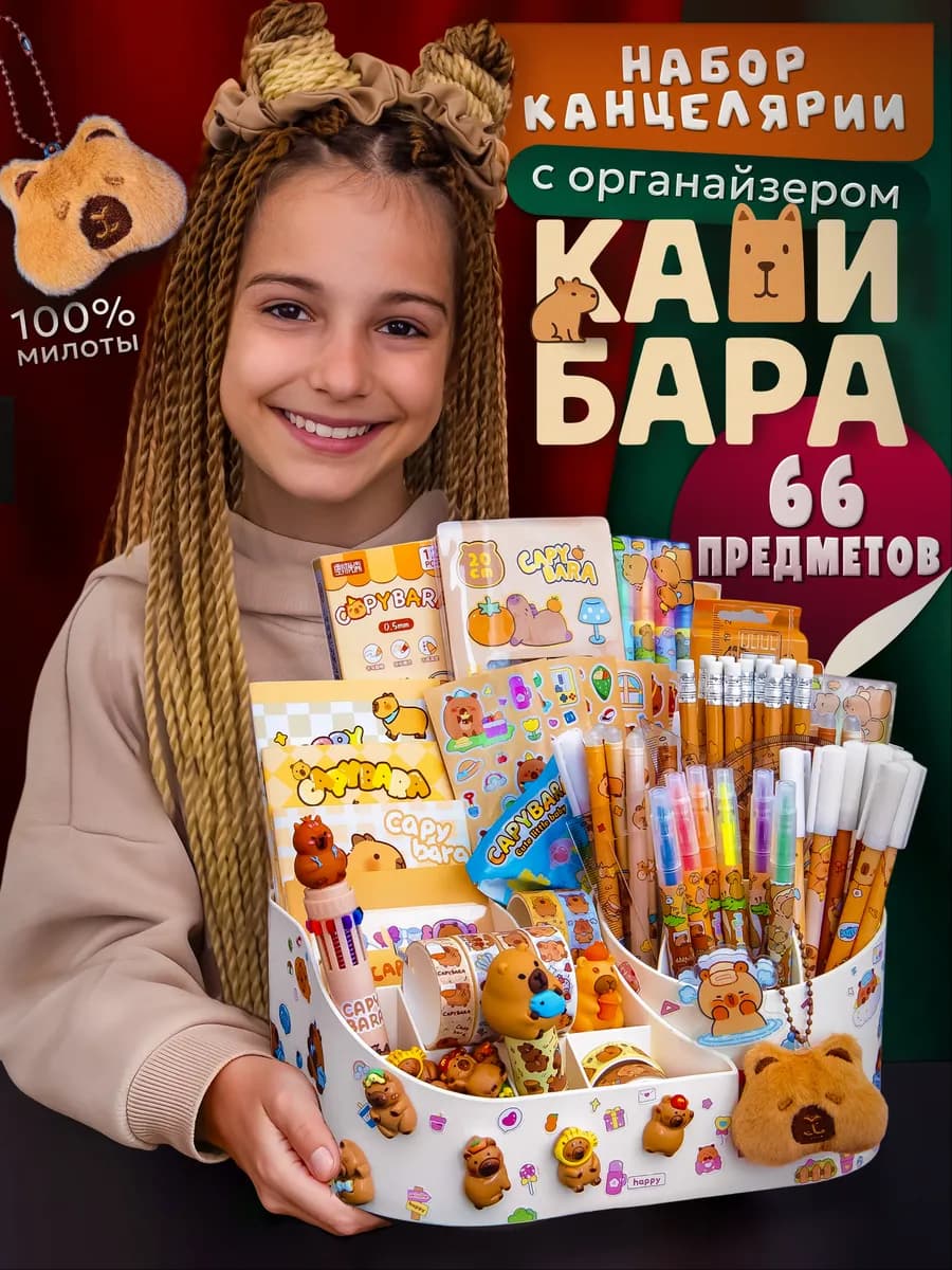 Набор канцелярии капибара с органайзером