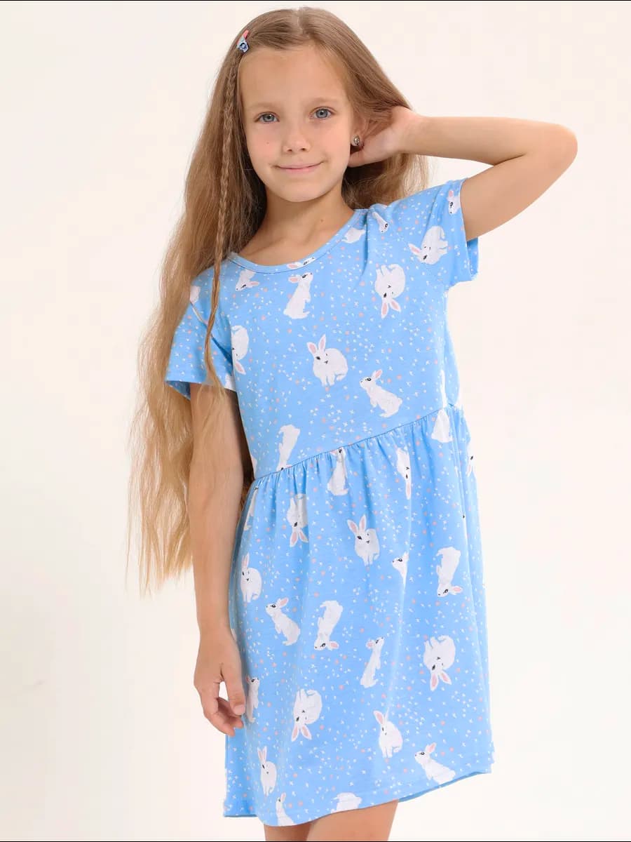 Трикотажное платье для девочки в садик или для дома