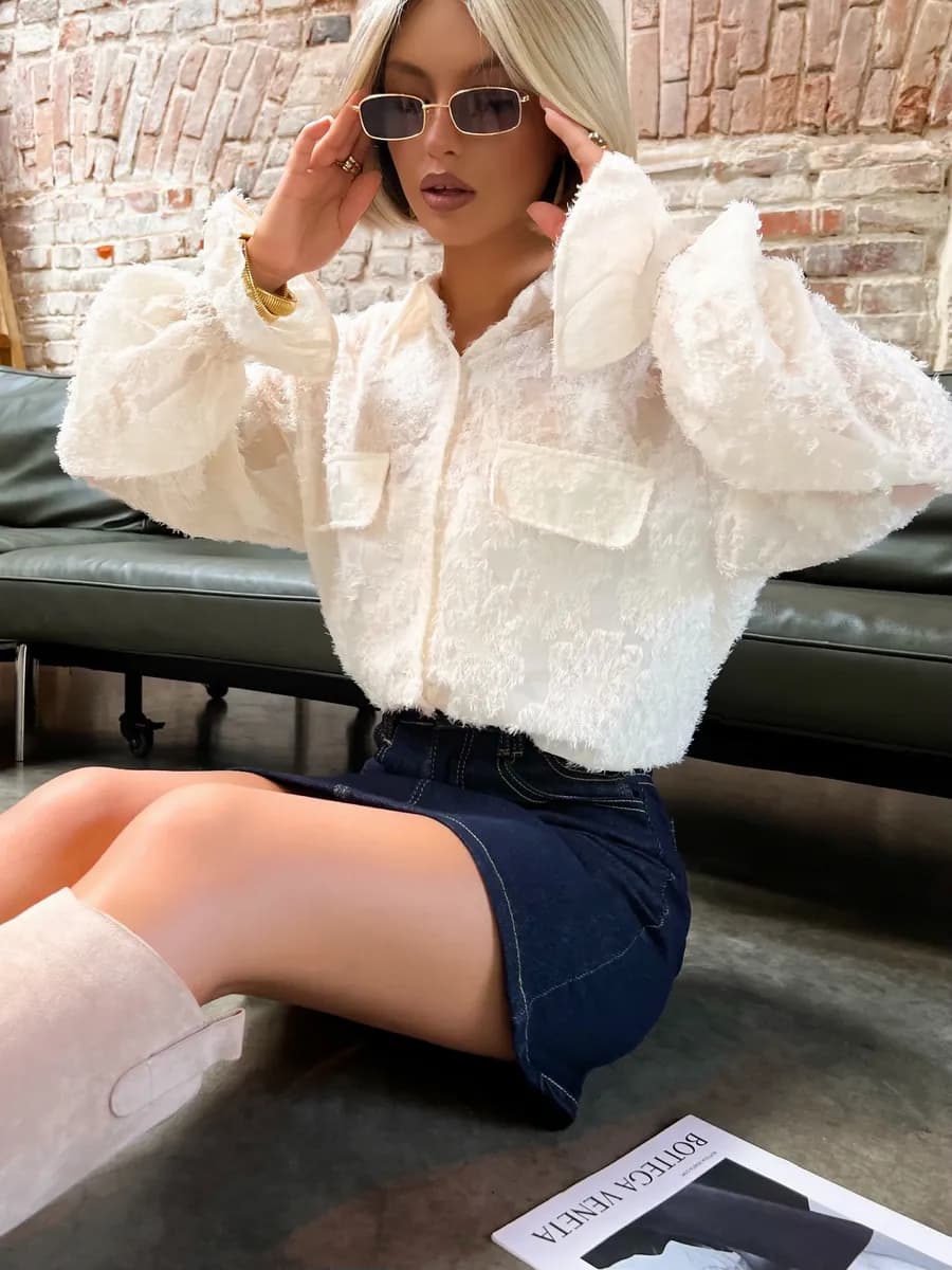 Блузка рубашка нарядная вечерняя шифоновая с длинным рукавом