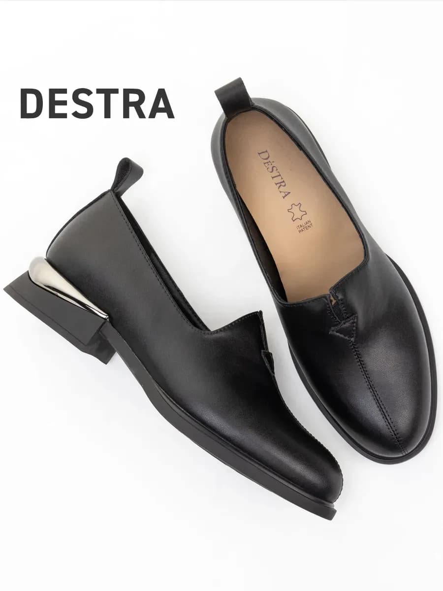 Туфли черные женские на низком каблуке - фото 1