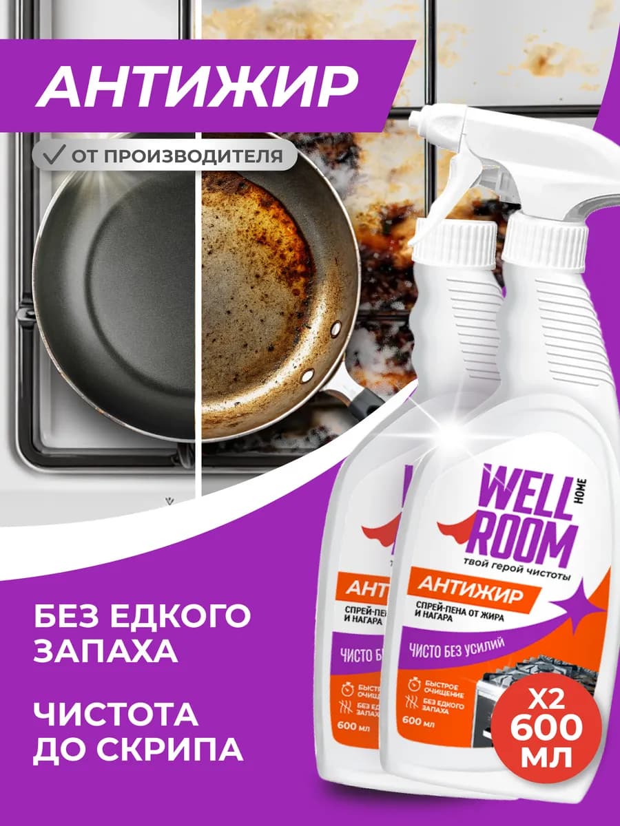 Средство от жира и нагара Антижир набор 2 шт