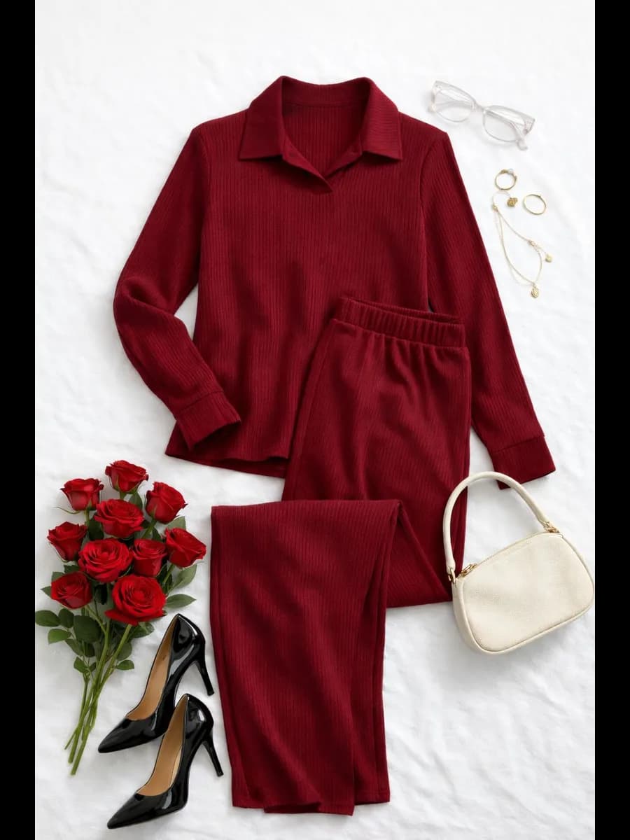 Костюм лапша поло в рубчик кашемир