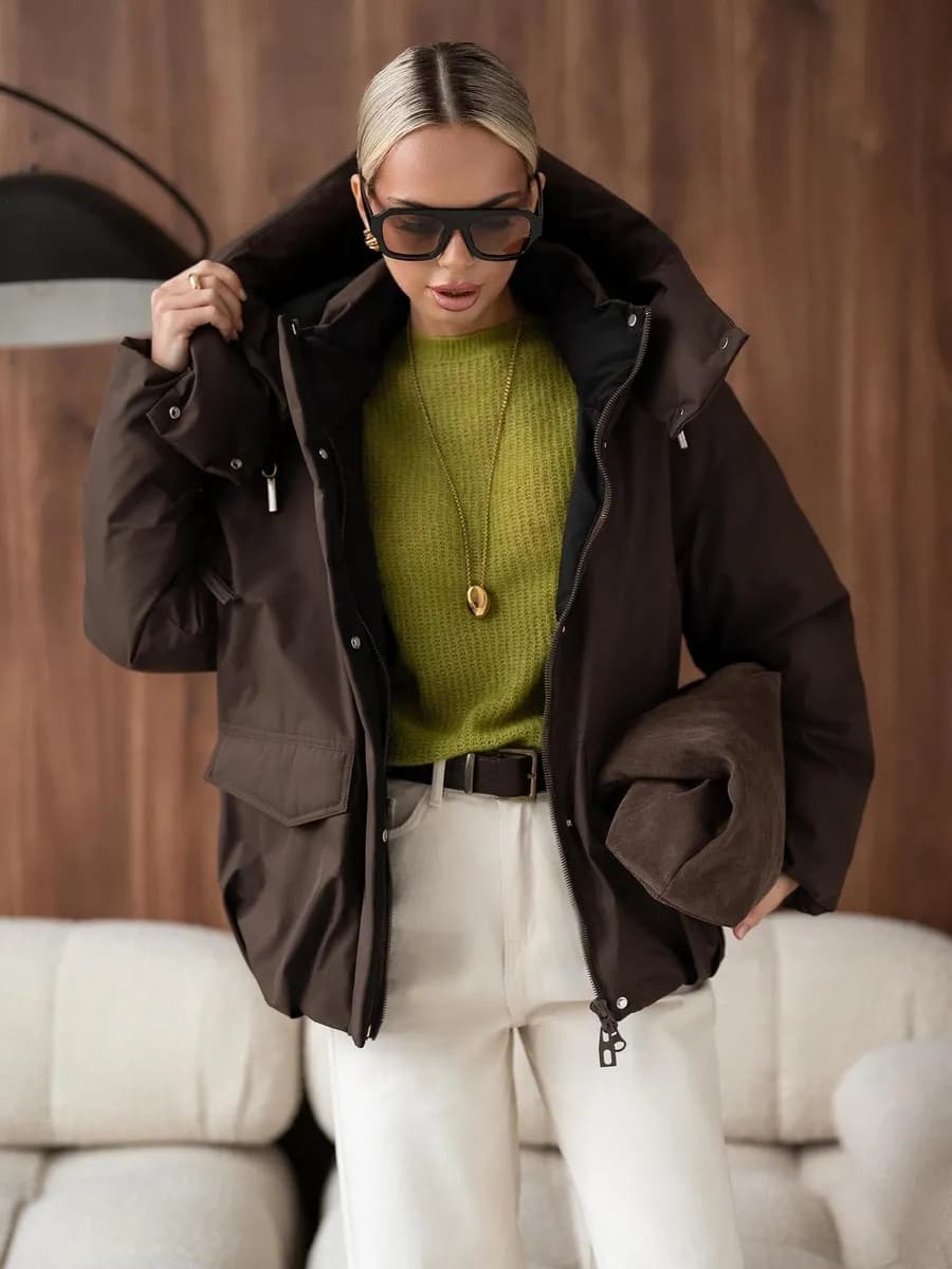 Куртка весенняя с капюшоном оверсайз