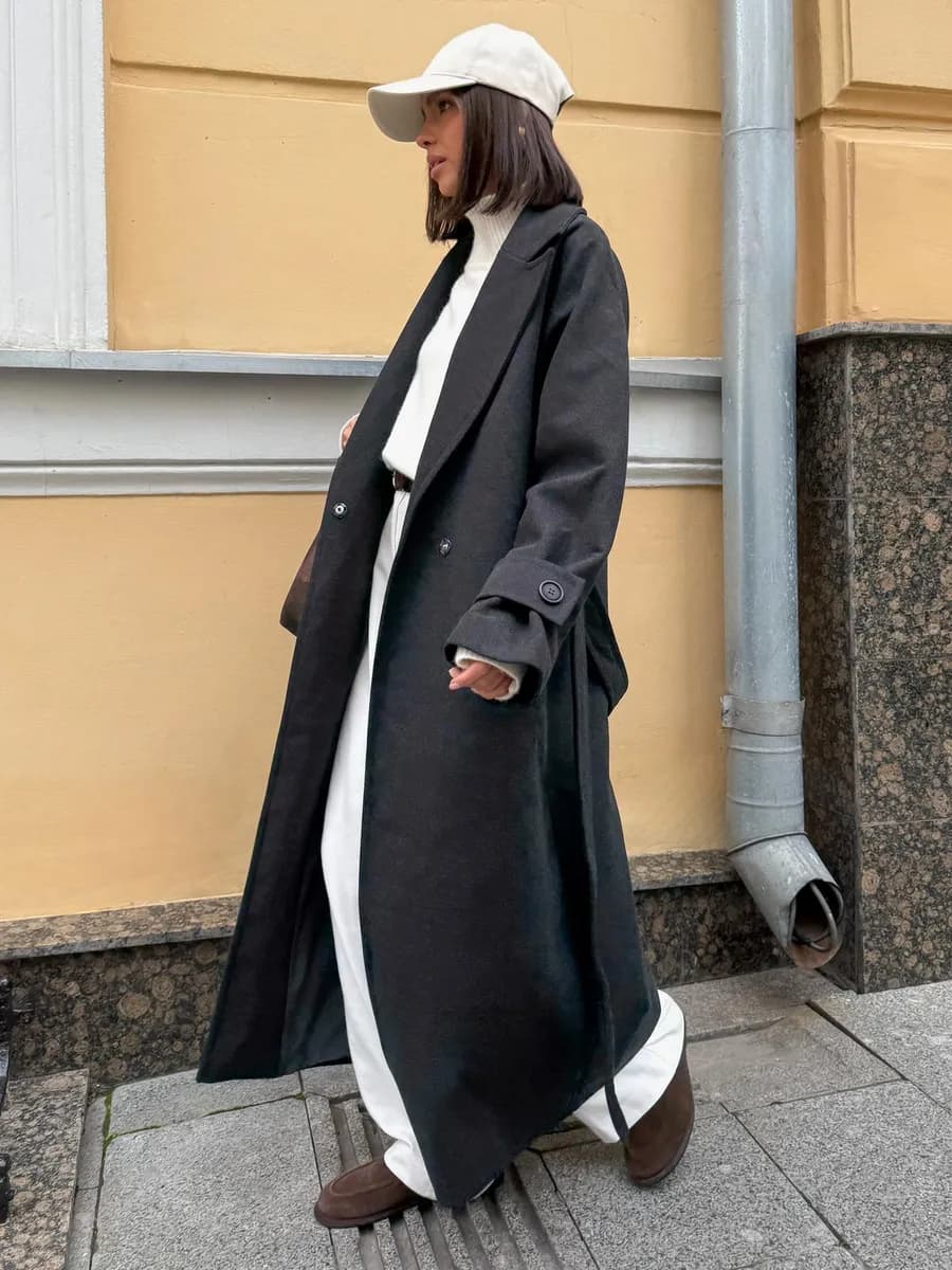 Пальто демисезонное длинное